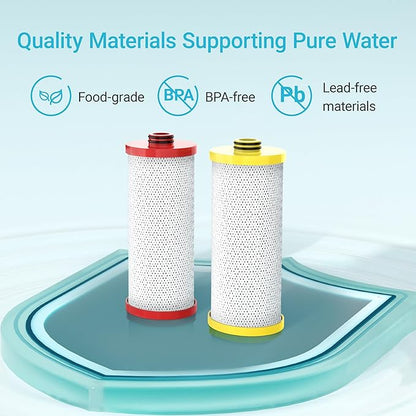 Aquacrest WF52-R Water Filter, Replacement for Aquasana® AQ-5200R, AQ-6200, Claryum® 2-Stage, AO Smith® AO-US-200-R, 500 Gallons, 2 Filters