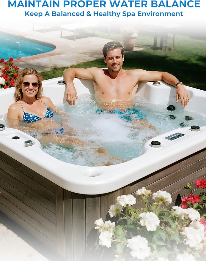 POOLACC pH Decreaser for Hot Tub Spa, Lowers pH and Total Alkalinity, Spa Maintenance Chemicals to Bring TA & pH Levels Down, Fast Acting pH Reducer Works with Any System, 22 oz