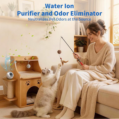 Small Filterless Air Purifiers for Home, Water Ionic Pet Odor Eliminator Air Cleaner for Odors, Smell & Smoke, USB Powered Quiet Mini Portable Air Purifier for Bathroom/Bedroom/Travel, White