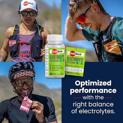 SaltStick Electrolyte FastChews - 120 Green Apple Resealable Chewable Electrolyte Tablets for Hydration, Salt Tablets for Running - 120 Tablets