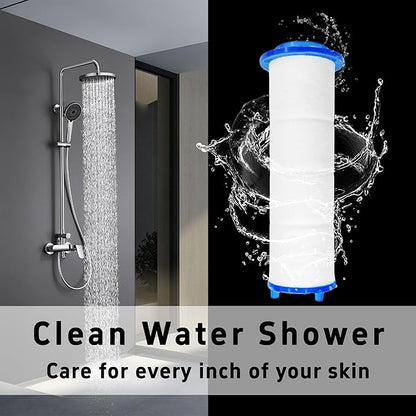 12Pcs 2.6” Shower Head Filter Cartridge, PP Cotton Replacement Filters for High Pressure Handheld Turbo Fan, Vortex Hydro Jet Shower Head, Improves Water Quality, Easy Install