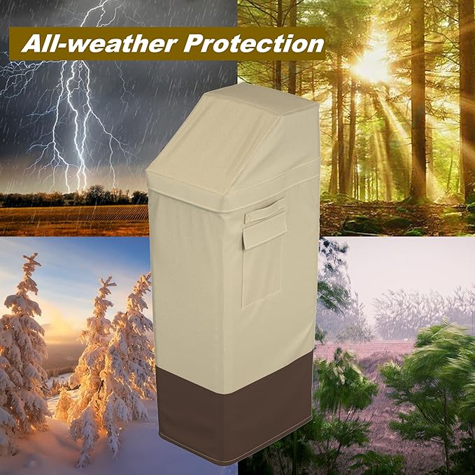 Water Softener Cover Waterproof, Water Softener Cover for WHES30E/WHES40E Grain Softener Housings Outdoor,(Beige&Tan)
