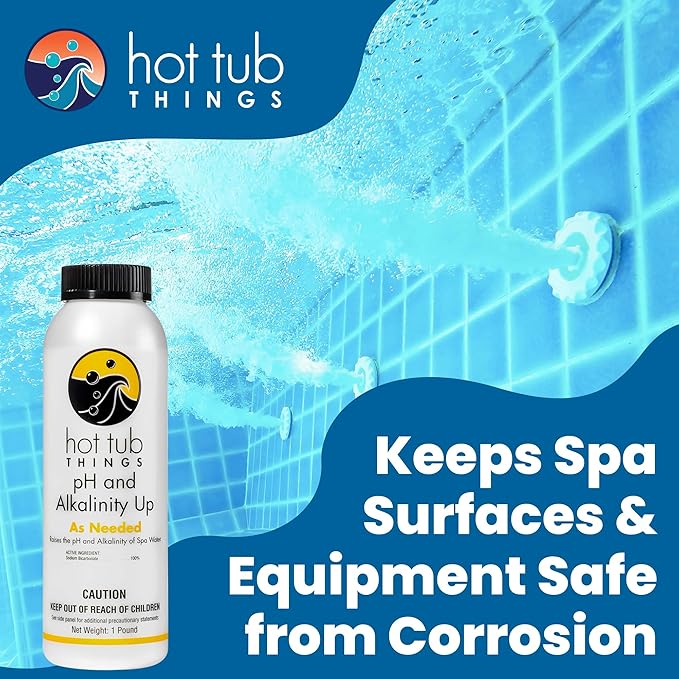 Hot Tub Things pH Up & Alkalinity Increaser for Hot Tub, Pool & Spa – pH Plus & Alkaline Up, Alkalinity Booster, Maintain Balance Water Quality & Prevent Corrosion – Spa pH Increaser – 1 Pound