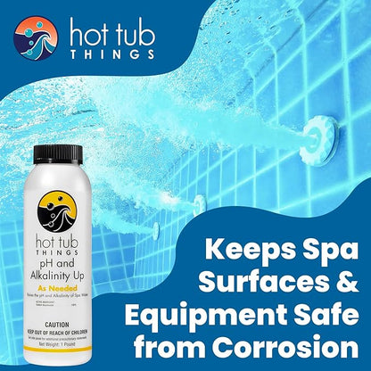 Hot Tub Things pH Up & Alkalinity Increaser for Hot Tub, Pool & Spa – pH Plus & Alkaline Up, Alkalinity Booster, Maintain Balance Water Quality & Prevent Corrosion – Spa pH Increaser – 1 Pound