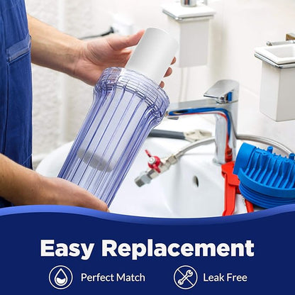 Membrane Solutions 5 Micron 10" x 2.5" Sediment Water Filter Replacement Cartridge for Water Filter 10 x 2.5 inch Whole House Water System, Compatible with GE FXUSC, AP110, WHKF-GD05-6 Pack