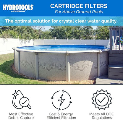 SWIMLINE HYDROTOOLS Model 76101 Sure-Flo Above-Ground Pool Cartridge Filter System - 100 Sq. Ft. Filtration Area, 1.2 THP, 4,980 GPH, 110V/60Hz Single Speed Pump for Pools up to 21,000 Gallons