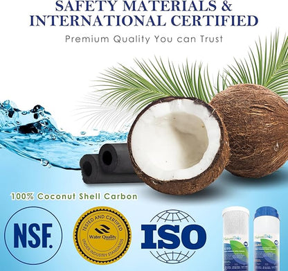 NSF Certified 5 Stage Reverse Osmosis RO Water Filters Replacement Set 100 GPD RO Membrane Standard 10 Inch