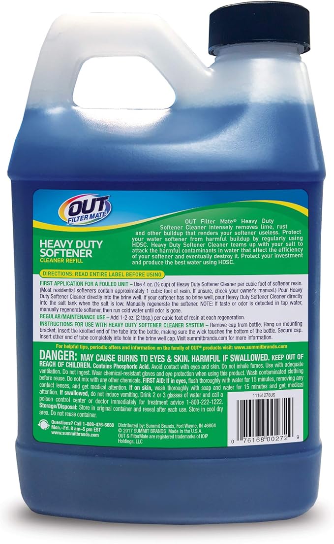OUT Filter Mate Heavy Duty Water Softener Cleaner System Kit, Powerfully Removes Lime, Rust and Buildup, 64 Ounce