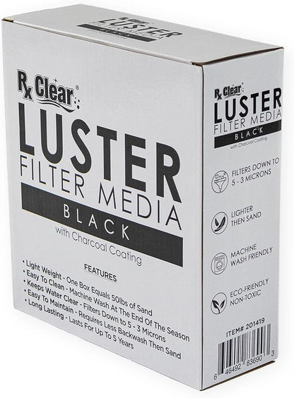 Rx Clear Black Luster Filter Media for Swimming Pool Sand Filters | Alternative to Sand and Filter Glass | Specialty Technology Helps Keep Pools Clean | Lasts for Several Seasons | 3-Pack