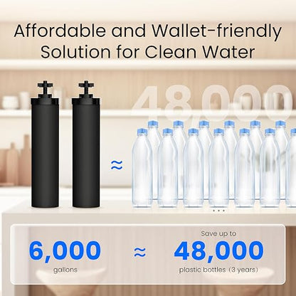 Waterdrop TK15-A-S Gravity Water Filter System, NSF/ANSI 42&372 Certified | Reduce Lead and Up to 98% Chlorine, with Stainless Steel Stand for Home, Travel, Emergencies, 1.5G