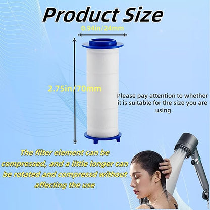 20Pcs Drivese ShowerHead Filters, 2.75 Inch Ion Shower Dropse Head Filter PP Cotton Replacement Cartridge, Water Filter Core Cotton For Handheld Showerheads.