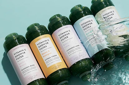 VOESH Vitamin C Shower Filter, Citrus Crush, Shower Aromatherapy, Water Purifier, Water Softener, Vegan Probiotics, Spa Shower Head, Water Filter, Shower Self-Care