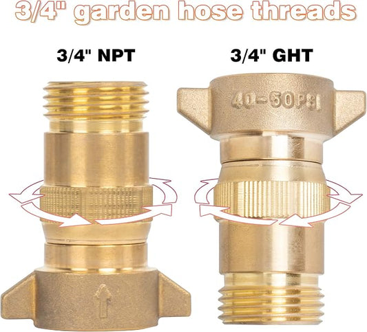 Hourleey Brass RV Water Pressure Regulator, Water Regulator for RV Camper with Filter Screen, Protector for Campers, Travel Trailers, RV Plumbing System, 40-50 PSI