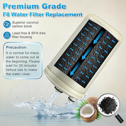 Saillong 2 Pack Premium F8 Water Filter Replacement Cartridge – Compatible with HG-N Type Water Ionizer, Compatible with Enagic Kangen LeveLuk SD501, JrIV, KANGEN 8 (Not Original Type Before 2010)