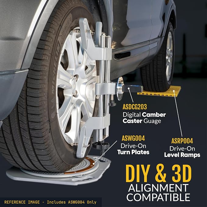 Wheel Alignment Turn Plates 4 Ton Capacity - Low Profile Turnplate System for Home Wheel Alignment Kit