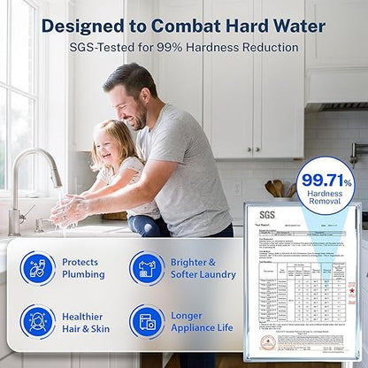 iSpring WCSTB45KG Whole House Water Softener System, 45,000 Grains High Capacity Water Softener Removes Hard Water and Scale, Automatic Backwash and Regeneration, for Whole House & Commercial Use