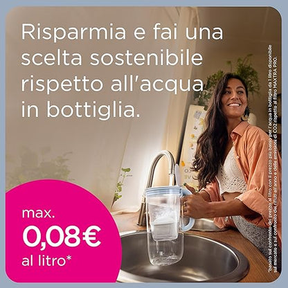 BRITA Marella Water Filter Jug Graphite (2.4L) Half Year Pack incl. 6x MAXTRA PRO Pure Performance cartridge - fridge-fitting jug with digital LTI and Flip-Lid - now in sustainable Smart Box packaging