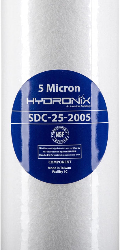 Hydronix SDC-25-2005 Whole House, RO Systems or Commercial Use Sediment Water Filter Cartridge 2.5" x 20" - 5 micron (PACK OF 4)