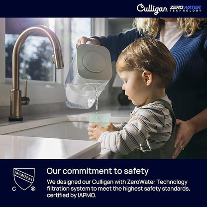 Culligan with ZeroWater Technology Replacement Filter 3-Pack, 5-Stage Advanced Water Filter – IAPMO Certified to Reduce Lead, Total PFAS (Forever Chemicals), Mercury, Fluoride, and Chlorine