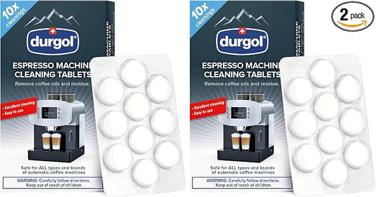 Durgol Espresso Machine and Coffee Maker Cleaning Tablets, 10 count (Pack of 2)