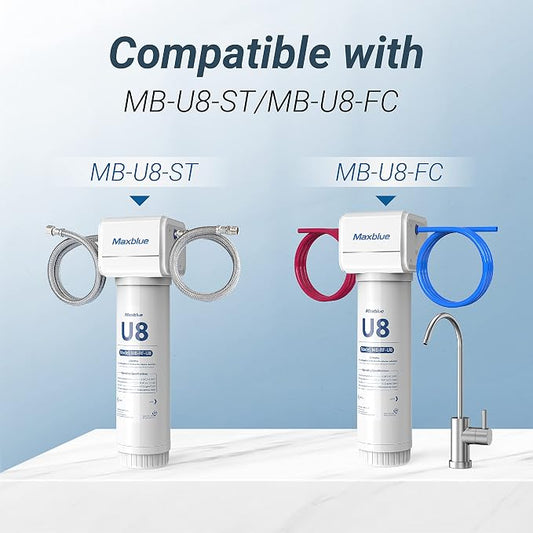 Maxblue RF-U8 Water Filter Replacement for Maxblue U8-ST/U8-FC | Under Sink Water Filter System, 2 Years High Capacity