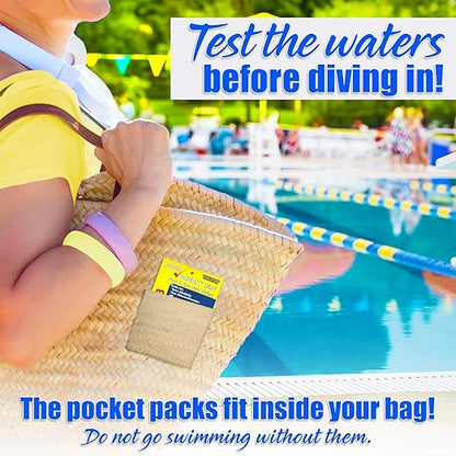 Industrial Test Systems Pool Check 3in1 | 10 Individually Wrapped Test Strips in Pocket Pack | Test Free Chlorine, Alkalinity, & pH | Ideal for Public Pools & Waterparks