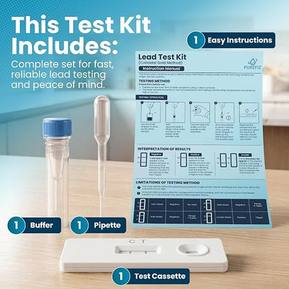 Lead Test Kit for Drinking Water – Lab-Grade Accuracy with Results in 15 Minutes – Easy DIY Test for Tap, Well & Spring Water – Detects Harmful Lead Contamination – Single Use Cassette