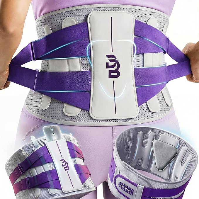 DR. BRACE® Lower Back Brace for Men & Women for Lower Back Pain Relief, Revolutionary Versatile Splints System & Removable Lumbar Pad, Adjustable & Breathable Back Support Brace (41.3-47.2″)