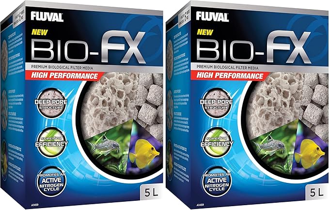 Fluval BIO-FX, Biological Aquarium Filter Media Suitable for Most Aquariums and Filters, 5 Liters (Pack of 2)