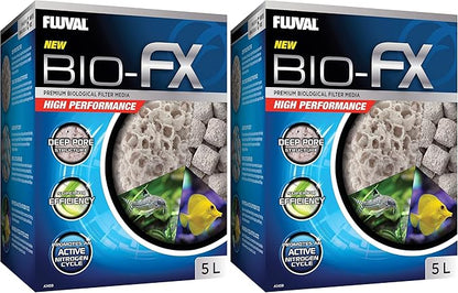 Fluval BIO-FX, Biological Aquarium Filter Media Suitable for Most Aquariums and Filters, 5 Liters (Pack of 2)