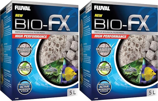 Fluval BIO-FX, Biological Aquarium Filter Media Suitable for Most Aquariums and Filters, 5 Liters (Pack of 2)