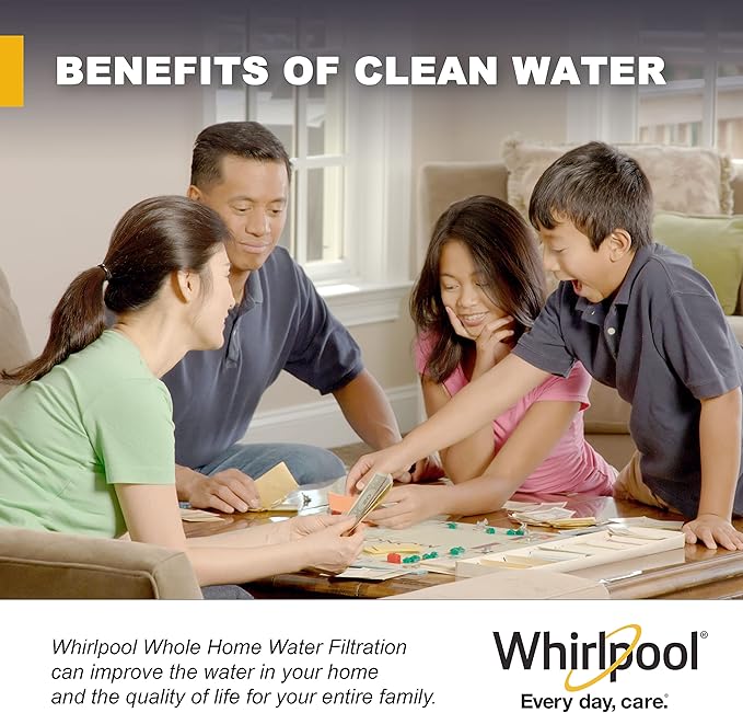 Whirlpool 10" x 2.5" Whole House Sediment Water Filters, WHKF-WHPL Pleated Filter, 20 Micron, NSF Certified Reduces Sand, Soil, Silt & Rust for Standard Filter Housings, 2-Pack