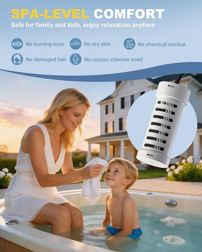 Salt Chlorine Generator, Westaho Hot Tub Salt Water Conversion Kit with USA Titanium Salt Cell, Designed for Hot Tubs & Swim Spas Up to 2200 Gallons, Chemical-Free