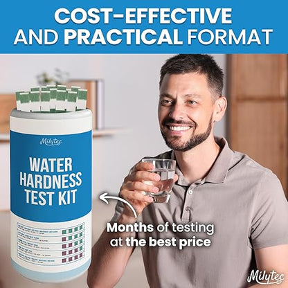 Water Hardness Test Kit 150 Strips – Accurate Water Hardness Test Strips for Home, Pool, Spa, Softener, Drinking Water – Easy-to-Use Hard Water Calcium Testing Strips