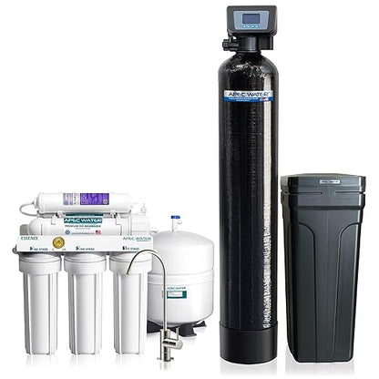 APEC WATER WH-SOFTENER-45-FG Reverse Osmosis System + Water Softener Savings Bundle | Top Tier Alkaline Mineral RO System | Spa Quality Water Softener 45K Grains, Digital Control Valve, 4-6 Bathrooms