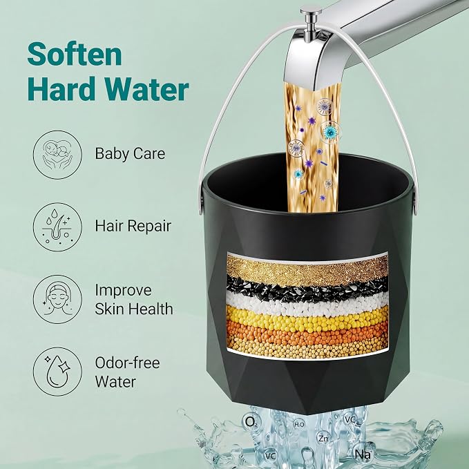 Bath Faucet Filter, 10-Stage Advanced Shower Water Filter | For Tub with 3,000 Gallon Non-Spill Filtration, Removes Chlorine, Fluoride, Hardness, Baby-Safe, Soften Hard Water