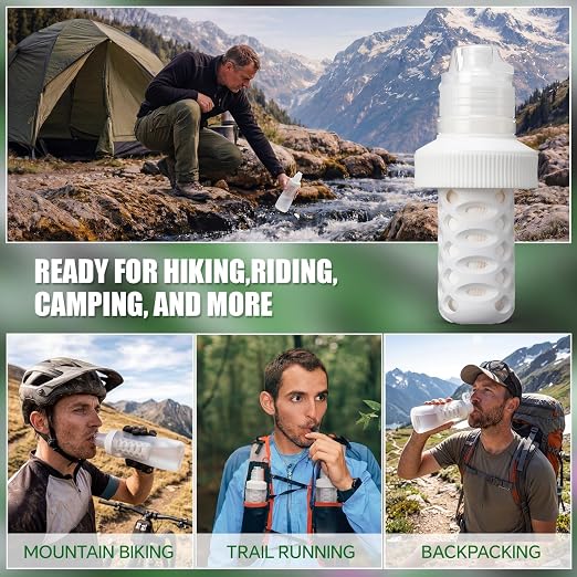 Amyhill 1 Pack Water Filter Cartridge Compatible with Katadyn Befree - 2L/min Open Flow 1000L Capacity 42mm Openings Wide-Mouth Bottle Filtration for Outdoor Hiking, Sports, Running & Cycling