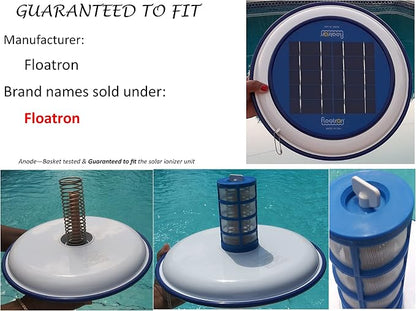Replacement Anode/Mineral Electrode Compatible with Floatron - 1 Anode |1 Basket | 1 Wing-Screw