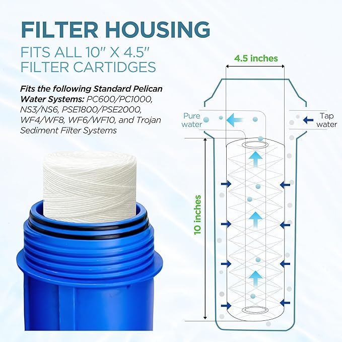 Pelican Water PC40 10 in. 5 Micron Sediment Replacement Filter (4-Pack) by Pelican Water