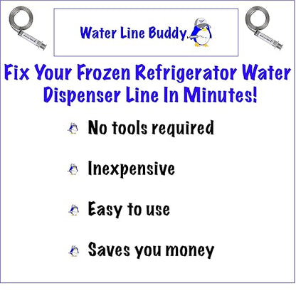 Water Line Buddy Deluxe - Frozen Water Line Tool - Quickly and Easily Unfreeze Your Refrigerator Water Dispenser – Universal Kit Works On All Fridges