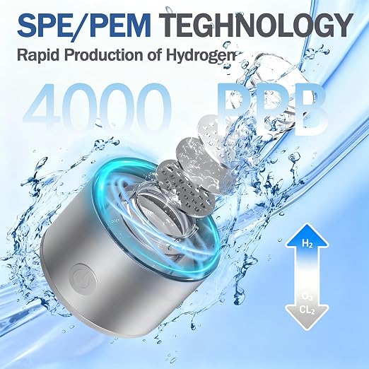 Hydrogen Water Bottle Generator, Up to 4000 PPB, with SPE/PEM Technology, for Home Office Travel Fitness Drinking, Portable USB Rechargeable High-Concentration Hydrogen Water Maker