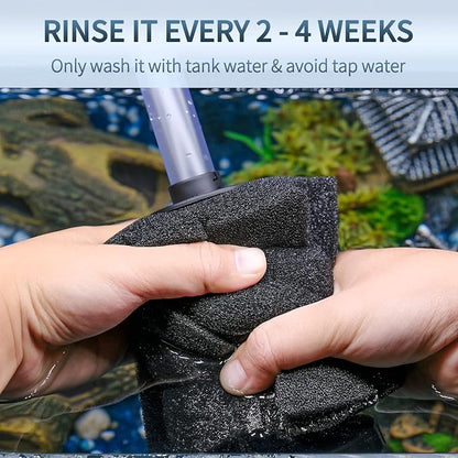 Pawfly Aquarium Large Bio Sponge Filter Quiet Betta Fry Shrimp and Small Fish Foam Filter for Fish Tank up to 60 Gallon