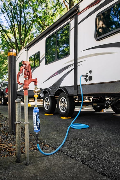 Camco Tastepure RV Water Filter - Advanced 6-Step Patent-Protected Filtration - Camping Essentials for Fresh Drinking Water - 2-Pack of RV Inline Water Filters, Made in USA (40045)