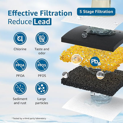 Maxblue PF-01A Water Filter Replacement for Waterdrop® Pitcher & Dispenser | Fits Waterdrop® PF-01A, Reduces Lead, PFOA/PFOS, Chlorine, Last Up to 3 Months/200 Gallons, 1 Pack