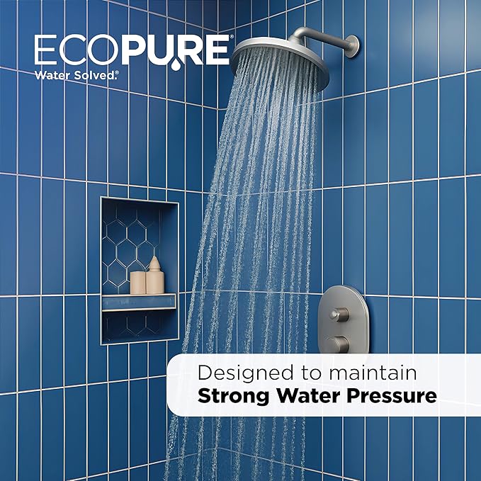 EcoPure EPW2 Whole Home Water Filtration System – Municipal & Well Water – Reduces Sediment, Rust, Dirt & Chlorine Taste & Odor – Includes Mounting Bracket, Pressure Release Button & Sump Wrench