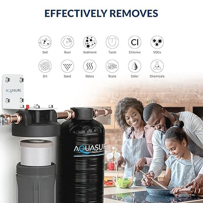 Aquasure Serene Lite Whole House Salt-Free Water Conditioning Descaler System with Triple Purpose Pre-Treatment Filter (800,000 Gallons Salt-Free System)