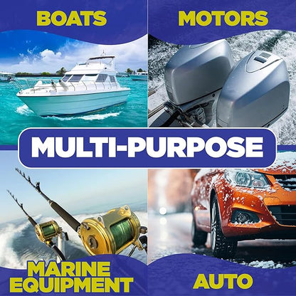 Durabasics Salt Remover Concentrate Kit - Ultimate Boat Salt Remover for Boats & Marine Engine Flush - 32 OZ with Hose Applicator - Perfect for Outboard Motor Flush & Washing Salt Deposits Away