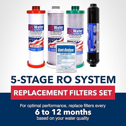 US Water Systems The All American 5 Stage Reverse Osmosis Water Filter – Made in USA, BPA-Free Under Sink Water Filter, High-Efficiency Reverse Osmosis System, Lifetime Support - Chrome Faucet