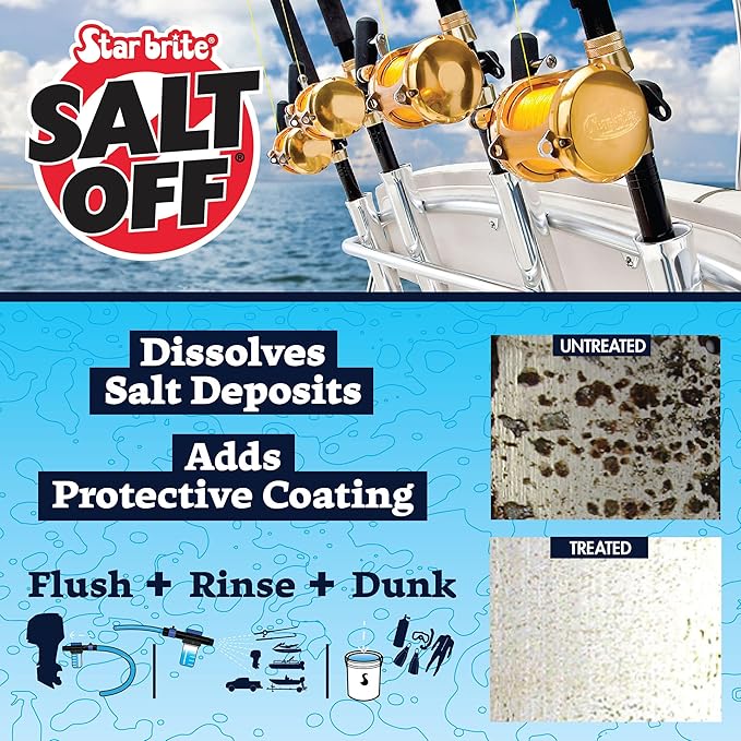 STAR BRITE Salt Off Concentrate - Ultimate Salt Remover Wash & Marine Engine Flush for Boats, Vehicles, Trailers, and More - 32 OZ (093932)