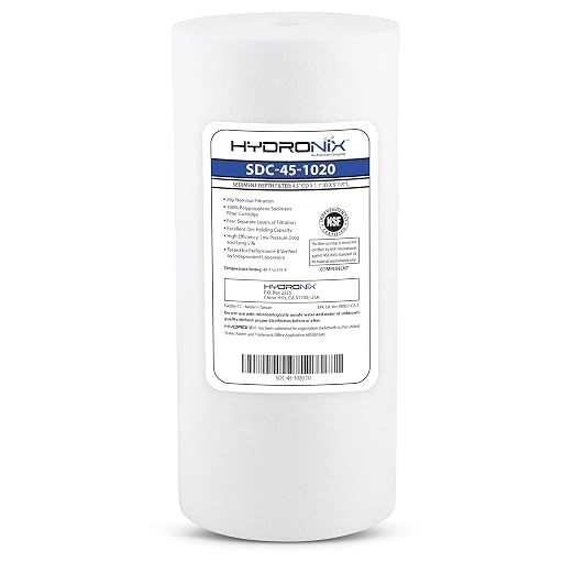 Hydronix SDC-45-1020 Whole House or Commercial NSF Polypropylene Sediment Water Filter Cartridge 4.5" x 10" - 20 Micron